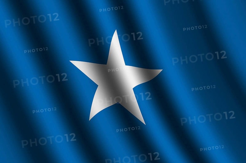 The Somalia flag flying in the wind