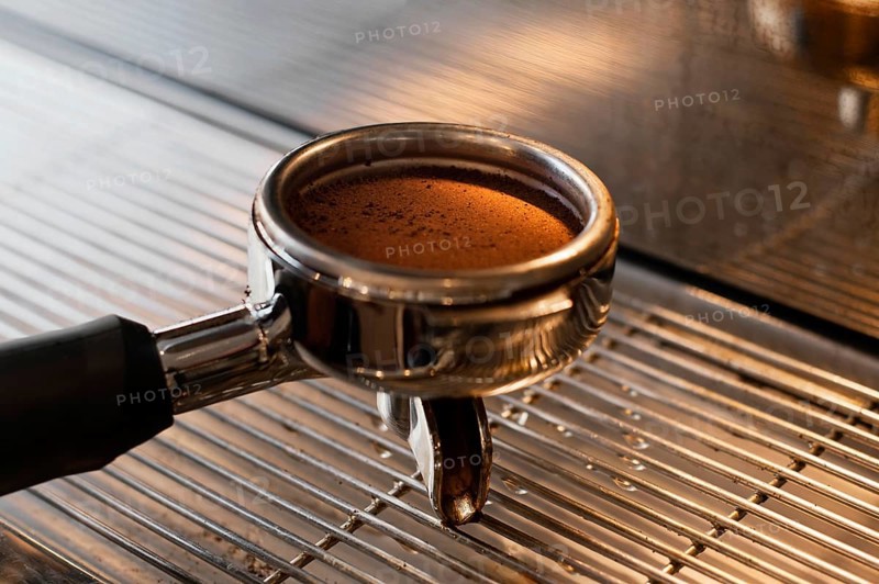 Close up coffee grinding tool