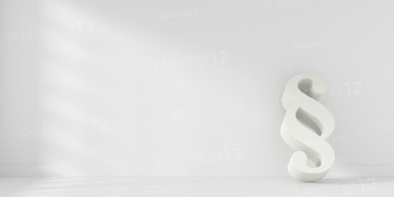 Paragraph icon in a bright room with space for text, 3d rendering
