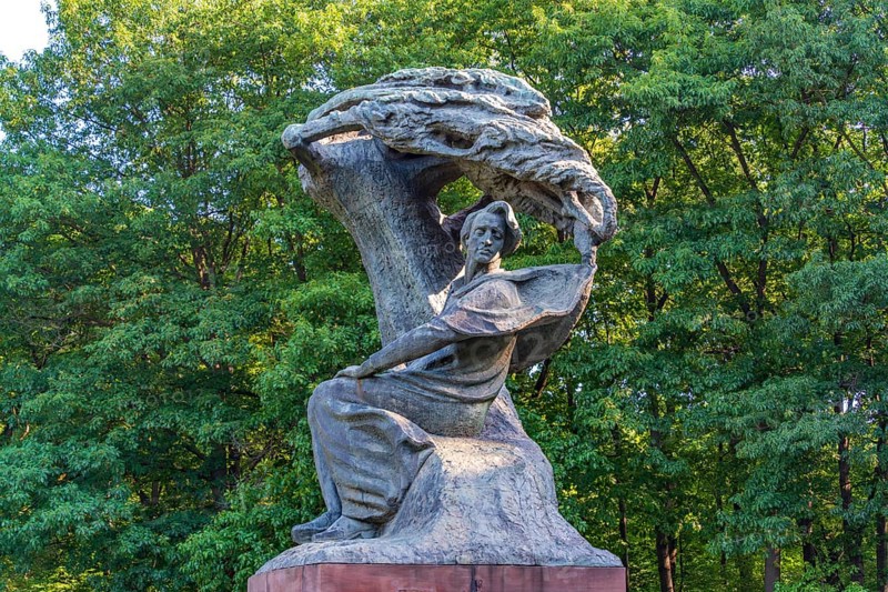 Frederic Chopin Monument in Lazienki Park, Warsaw, Poland, Europe