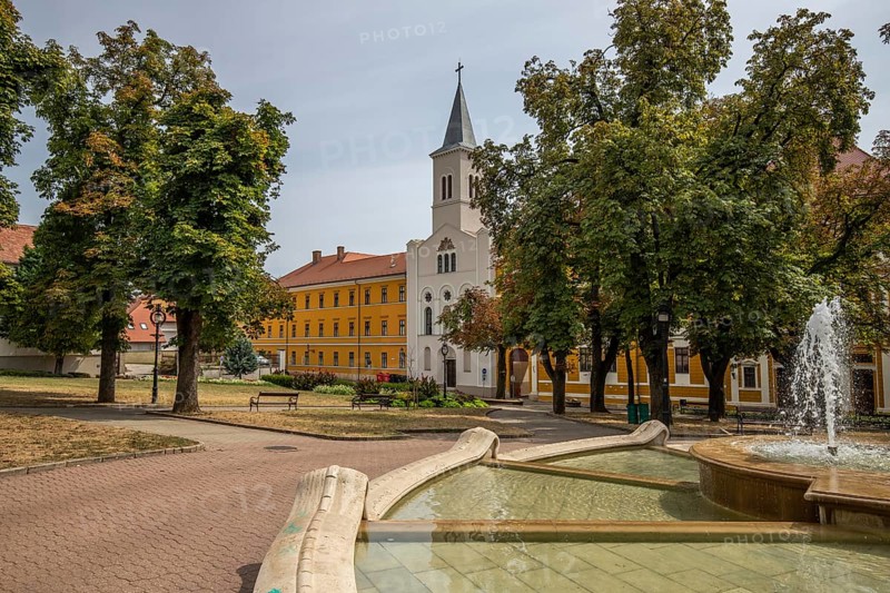 Old, beautifully decorated buildings in a historic city centre. Picture from the city centre of the five-church town, Pécs, Dél-Dunántúl, Hungary, Europe