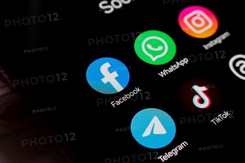 In this photo illustration, WhatsApp, Facebook, Instagram, Telegram, TikTok and Threads apps displayed on your smartphone screen