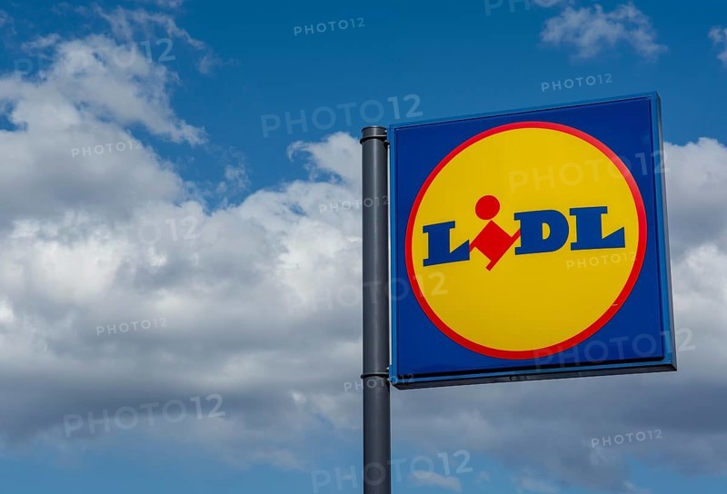 Nova Bana, Slovakia, March, 18, 2022 : Lidl shop Sign. Brand logo. Lidl is a German international discount retailer chain that operates over 11, 000 stores worldwide, Europe