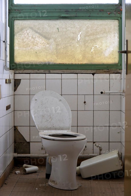 Toilet in a disused factory
