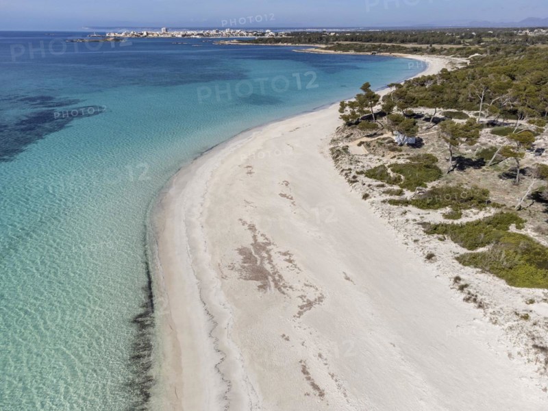 Es Carbo beach, Virgin sand beach without people, Ses Salines, Mallorca, Balearic Islands, Spain, Europe