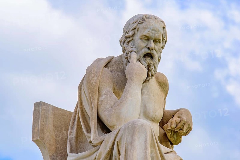 Statue of Socrates in front of Academy of Athens in Athens, Greece, Europe