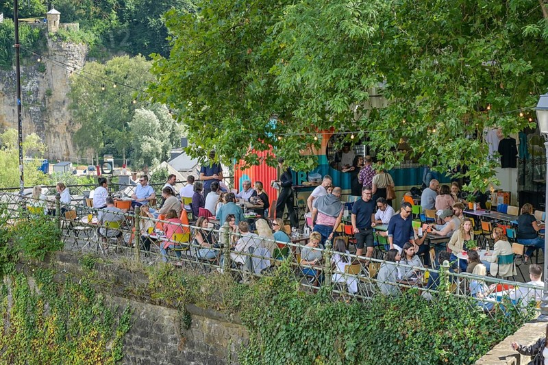 Beer garden The Gudde Weather, Mnt du Grund, City of Luxembourg, Grand Duchy of Luxembourg