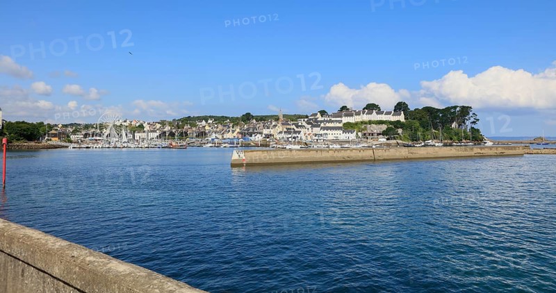 Treboul district with marina, Douarnenez, Finistere Penn ar Bed department, Bretagne Breizh region, France, Europe