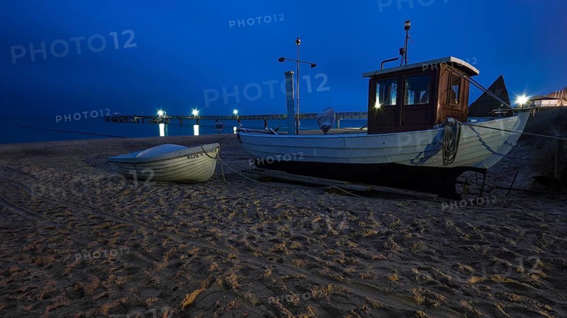 Fishing boats on the beach of Koserow with a long exposure taken in the evening