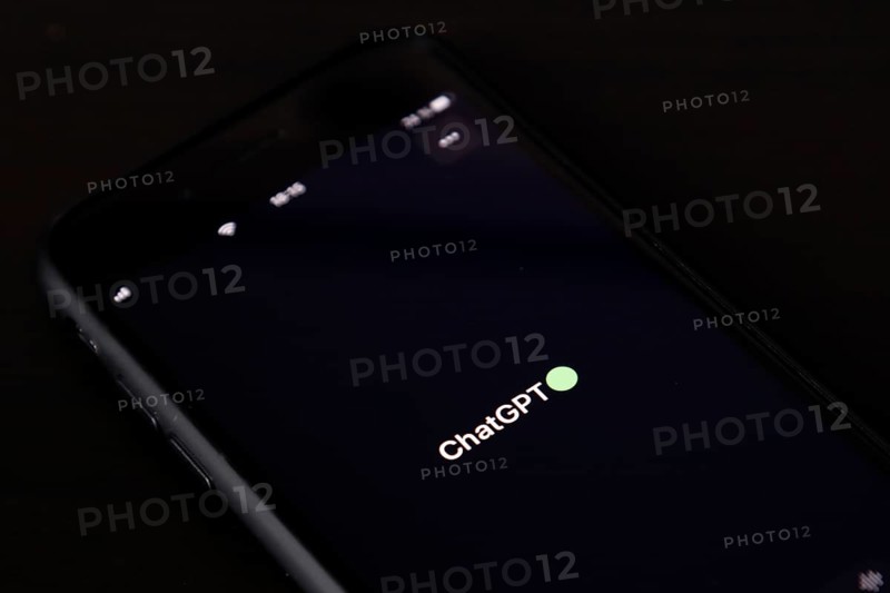 Symbolic image artificial intelligence, detailed view of a smartphone with the app ChatGPT, Germany, Europe