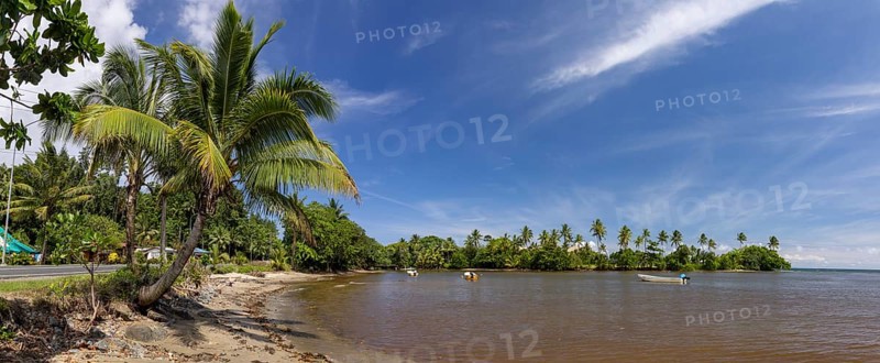 Pacific Harbor sandy beaches on Queens Road, Pacific Harbor Village, Viti Levu Island, Fiji, Oceania