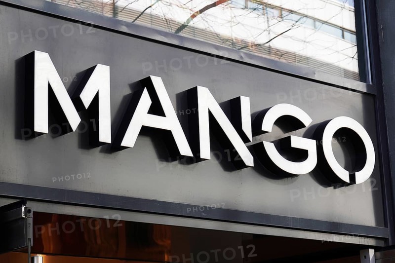 Hannover, Germany - March 2, 2020: Mango brand sign at local fashion store of spanish clothing manufacturer and retail company