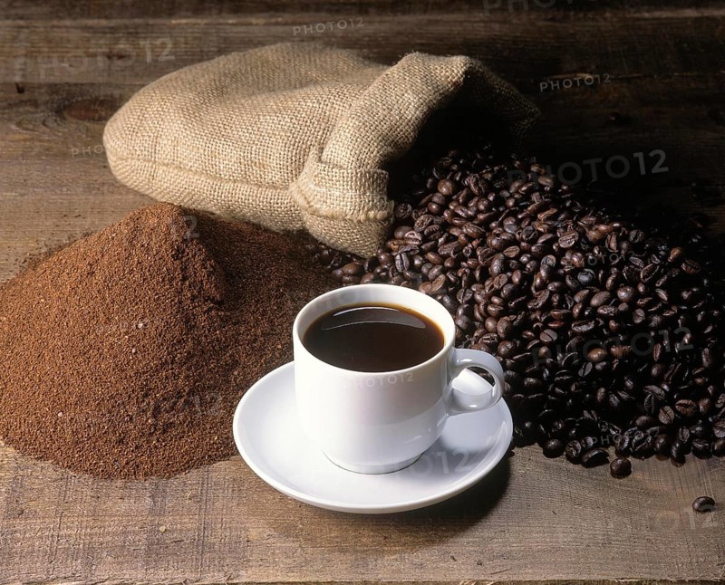 Cup of Coffee and Coffee Beans