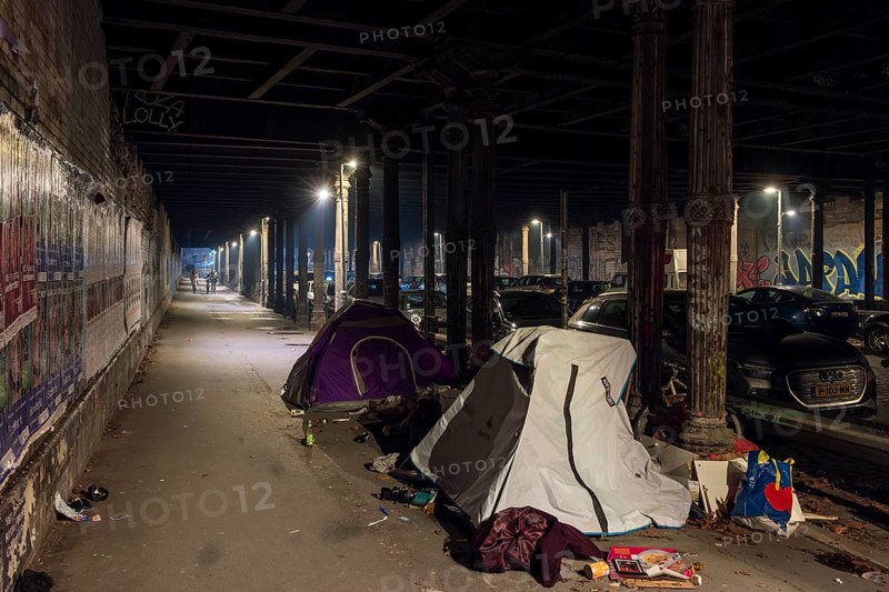 Germany, Berlin, 01.01.2025, New Year's Eve 2024, Gleimtunnel, tents of homeless people, Europe