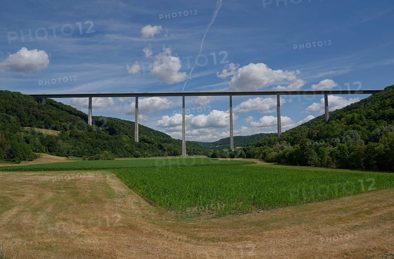 Kochertal bridge near Braunsbach-Geislingen, motorway bridge, Kochertal, Braunsbach, Hohenlohe, Heilbronn-Franken, Baden-Württemberg, Germany, Europe