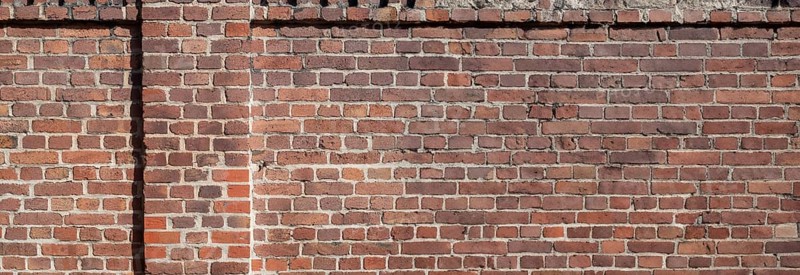Uniform brick wall with no recognisable features, Bottrop, North Rhine-Westphalia, Germany, Europe