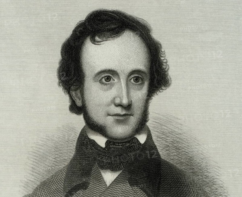 Portrait of Edgar Allan Poe, 1809 – 1849, American writer, digitally edited according to a photograph
