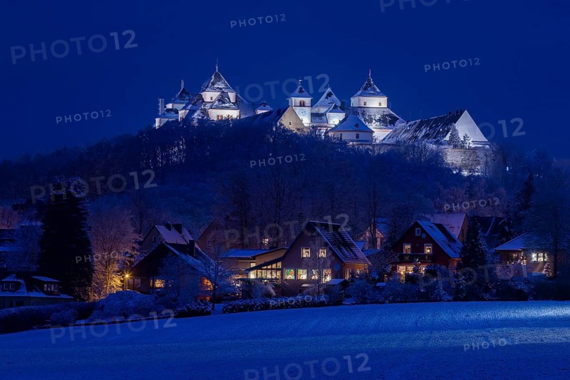 Augustusburg Hunting Lodge in the wintry Ore Mountains