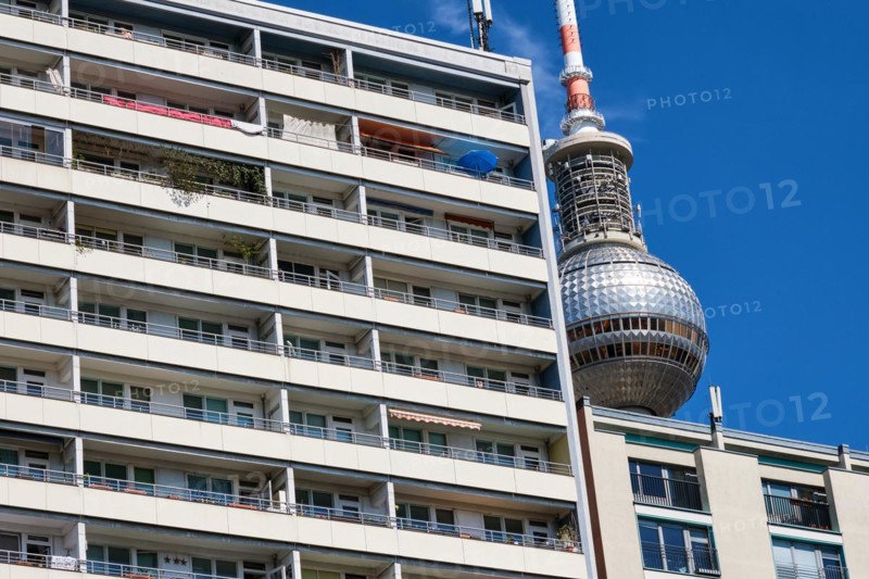 Social housing with the Berlin TV tower in the background