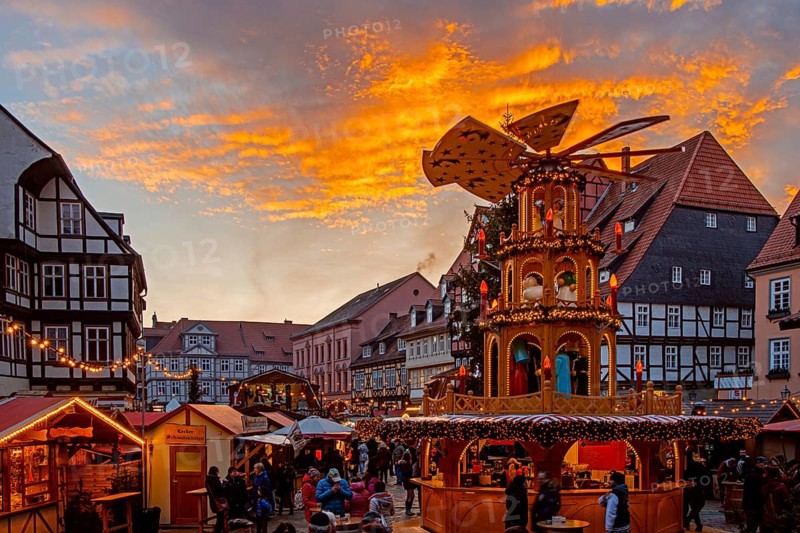 Christmas Market Quedlinburg Harz Evening Atmosphere