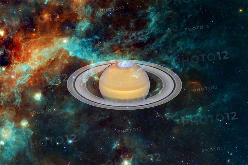 Planet Saturn. Solar system. Cosmos art. Elements of this image furnished by NASA