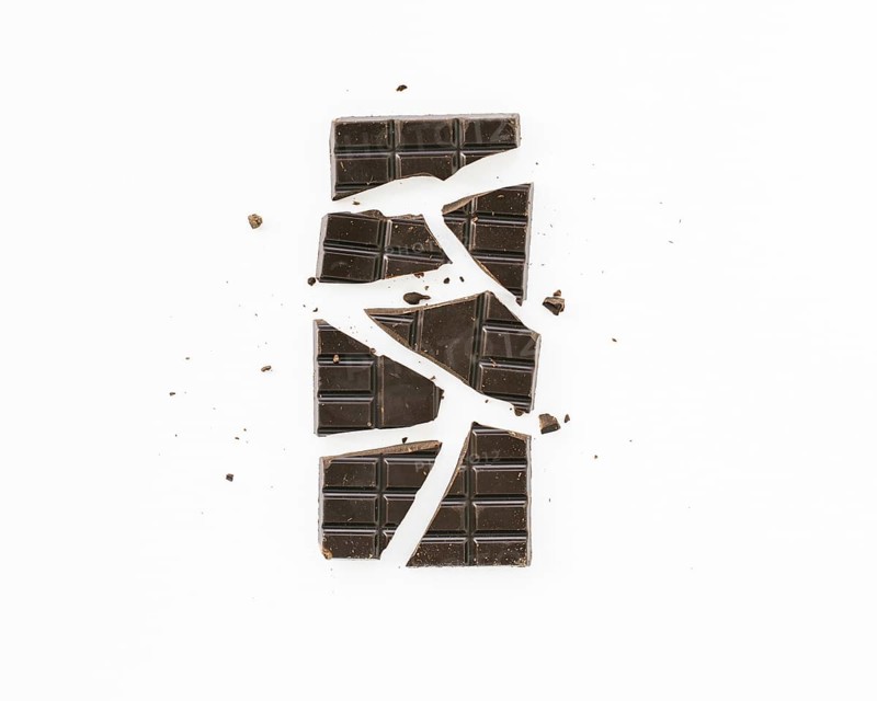 Flat lay minimalist chocolate bar. Resolution and high quality beautiful photo