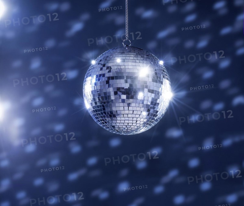 A mirror ball hanging from the ceiling