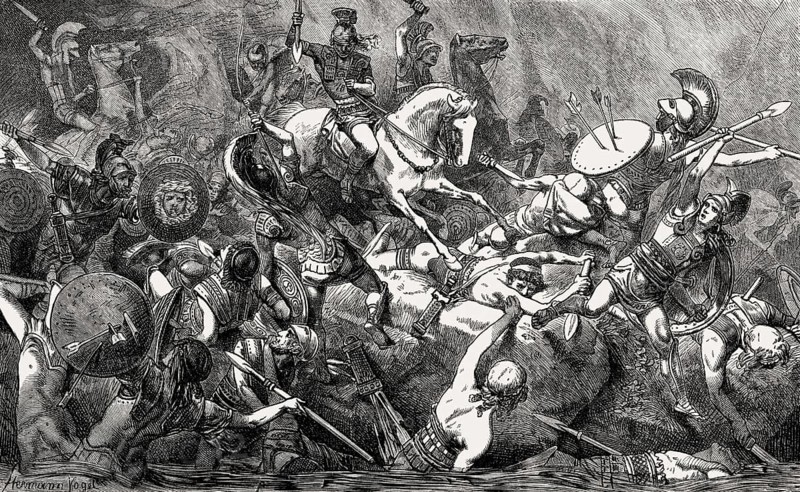 The Syracusan cavalry killing the Athenian soldiers, Syracuse, Sicily, 415 BC, Peloponnesian War