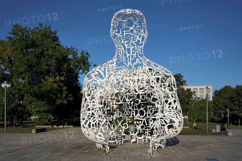 Body of Knowledge, sculpture by Jaume Plensa, Theodor W. Adorno-Platz, Westend Campus, Goethe University, Frankfurt am Main, Germany, Europe