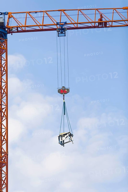 Circular table saw suspended from a crane