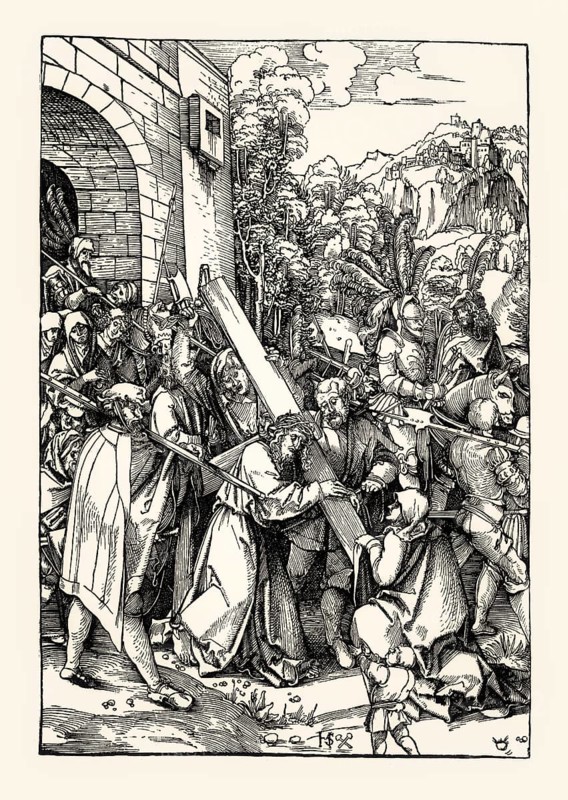 Carrying the Cross, by Hans Schäufelin, woodcut, 16th century