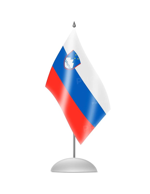 The Slovenia flag. Table Flag. Isolated on white