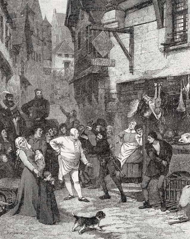 Scene at rue aux Ours, Paris, France, Middle Ages, Europe