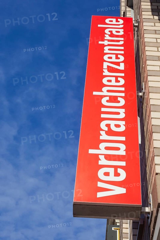 Consumer advice centre sign, Hamburg, Germany, Europe