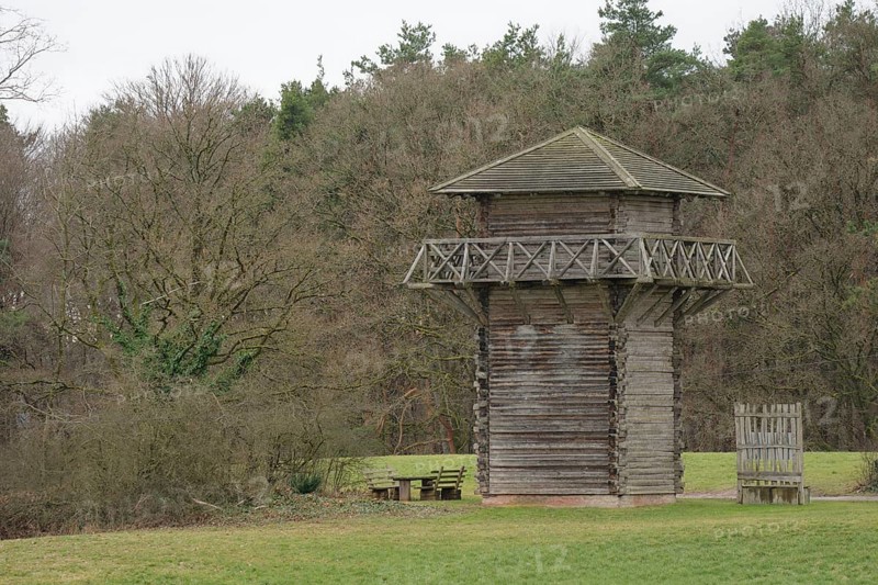 Limes tower, watchtower, border tower, Roman period, Romans, Limes, Mainhardt-Gailsbach, Swabian-Franconian Forest nature park Park, Mainhardt, Schwäbisch Hall, Hohenlohe, Heilbronn-Franconia, Baden-Württemberg, Germany, Europe