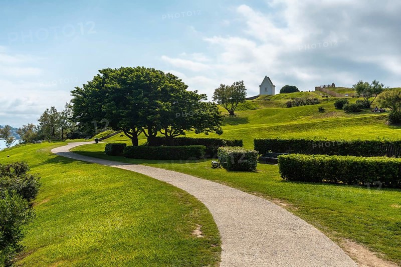 Path in the natural park of Saint Jean de Luz called Parc de Sainte Barbe, Col de la Grun in the French Basque country. France