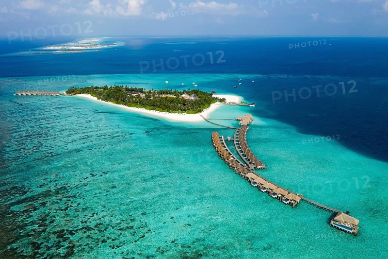 Tourist island Velassaru, South Male Atoll, Indian Ocean, Maldives, Asia