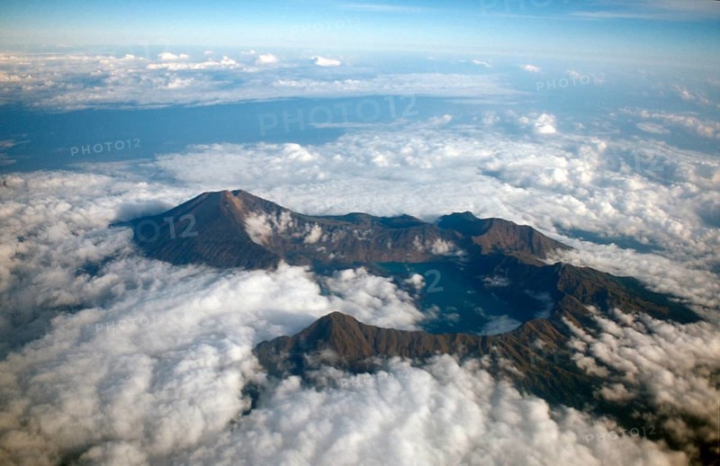Rinjani volcano, aerial view, Indonesia, Lombok, Sunda Islands, Asia