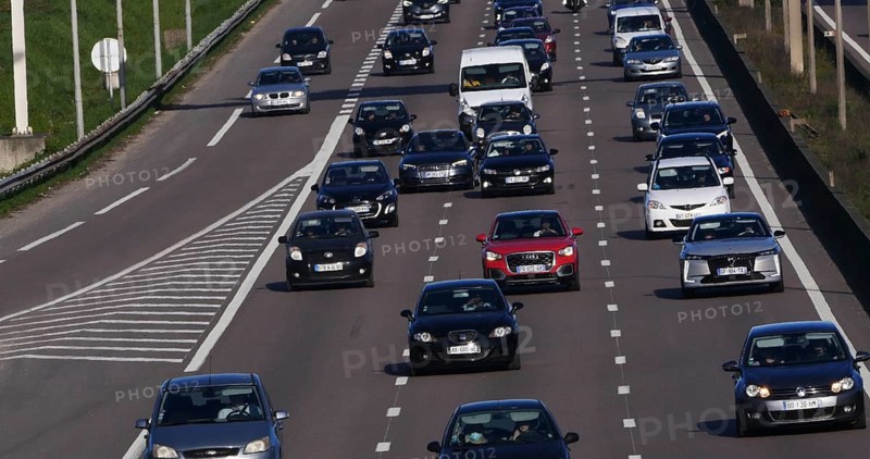 Traffic Jam on Highway A4 near Paris, Car Traffic, France, Europe