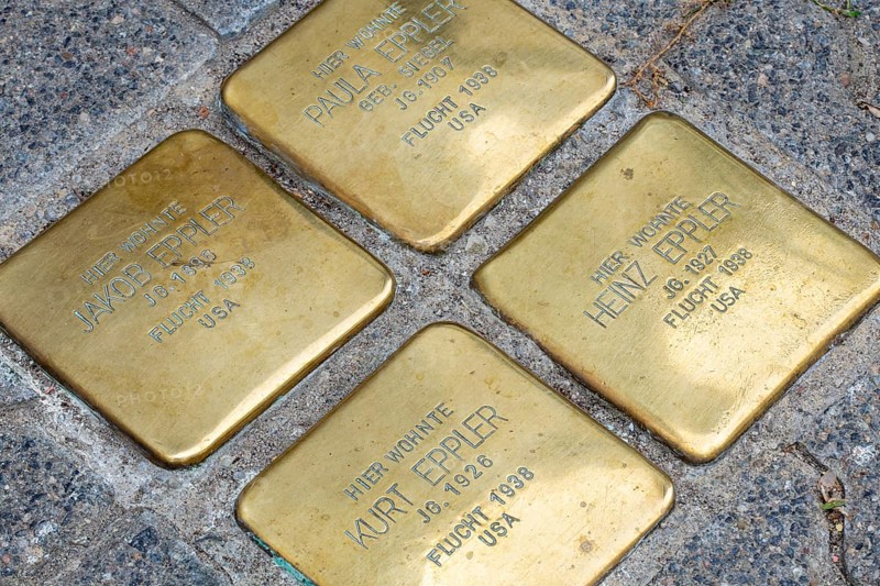 Stumbling stones in memory of Jewish citizens murdered or deported during the Nazi era