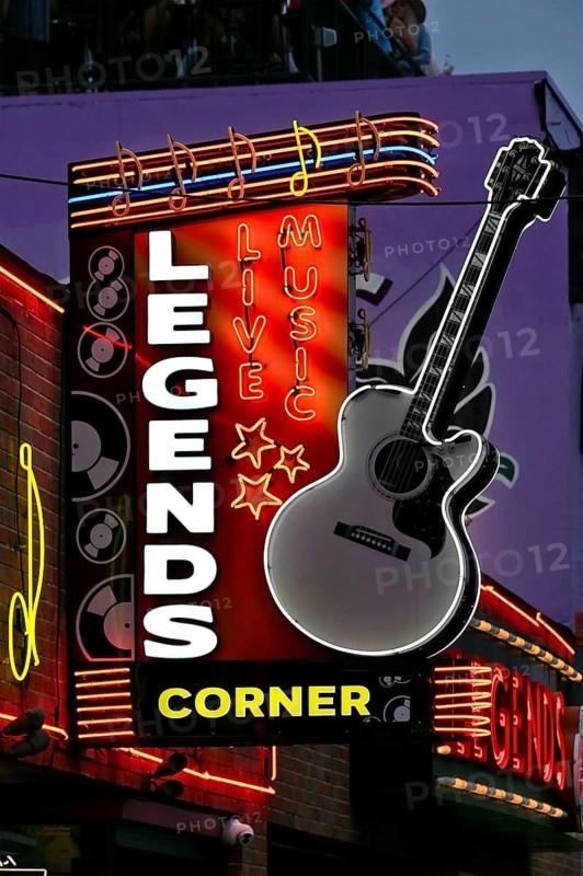 Legends Corner neon sign on Broadway, Nashville, Tennessee, United States of America