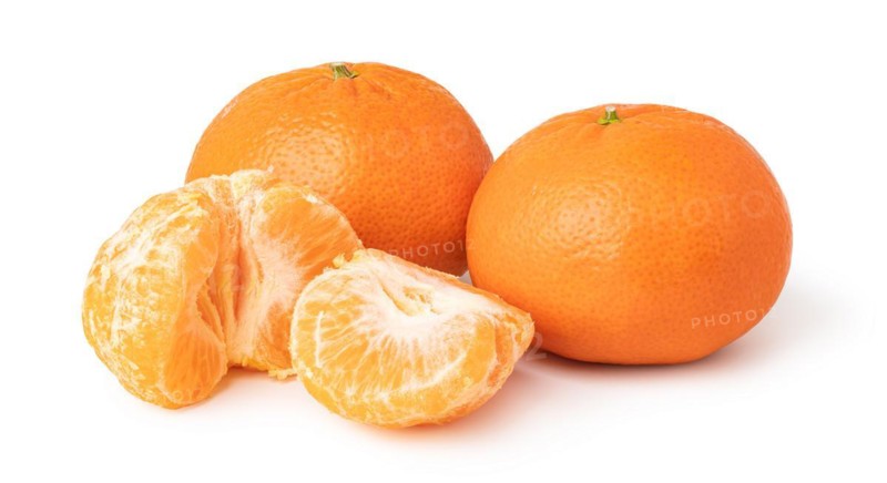 Ripe mandarines isolated on white background