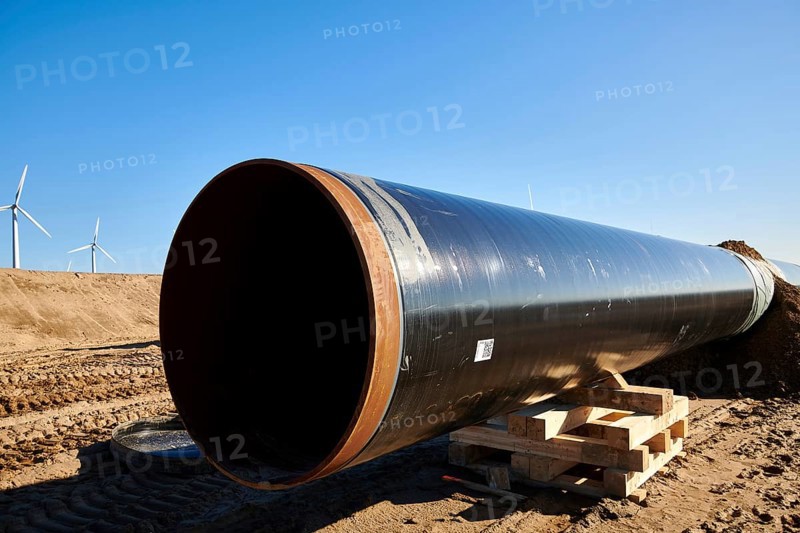 Construction site of the European natural gas pipeline EUGAL near Wrangelsburg Germany on 16.02.2019, this pipeline begins in Lubmin at the landing site of the Nord Stream 1 and 2 Pipline