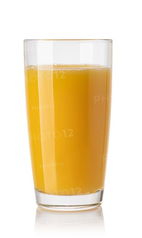 glass of orange juice isolated on white background with clipping path