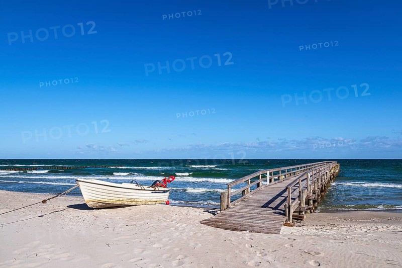 Fishing boat on the Baltic Sea coast near Zingst on Fischland-Darß