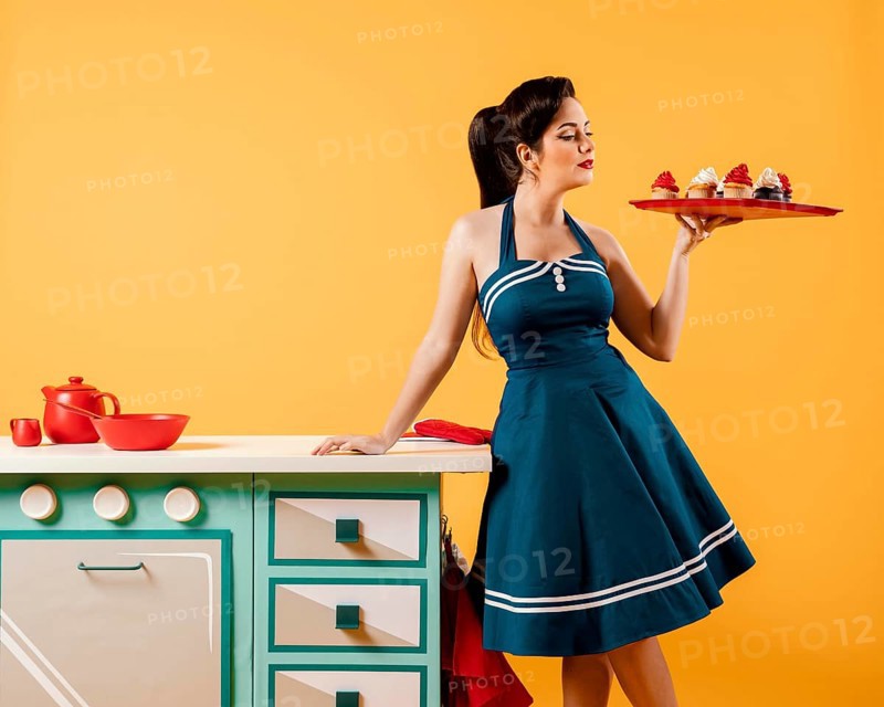 Retro pinup girl kitchen
