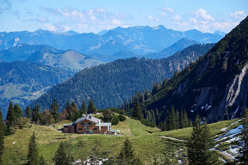 Taubensteinhaus, Spitzingsee, Mangfallgebirge, Bavarian Prealps, Upper Bavaria, Bavaria, Germany, Europe