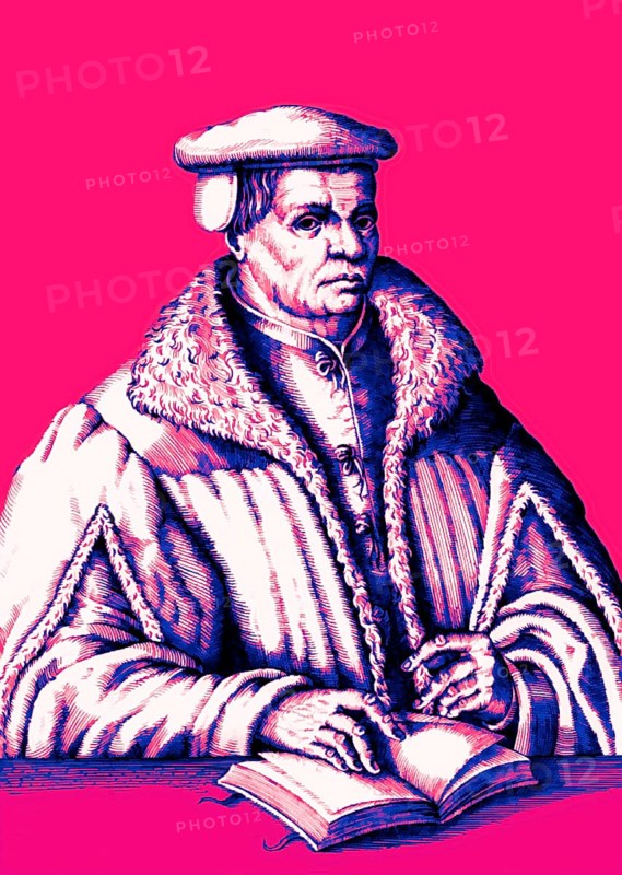 Thomas Müntzer, 1489 – 1525, German preacher and theologian, digitally edited after a print by Christoffel Van Sichem