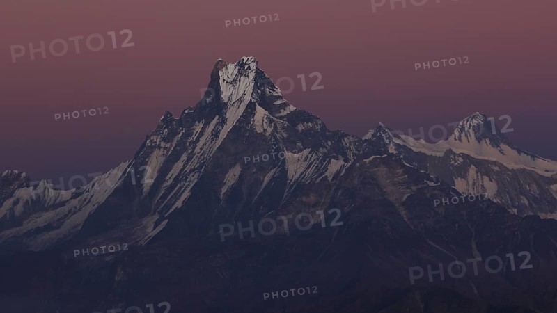 View from Mohare Danda, Annapurna Conservation Area, Nepal. Famous fish tail mountain Machapuchare