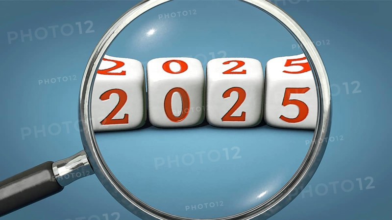 Symbolic image on the topic of the beginning of the year, turn of the year, year 2025